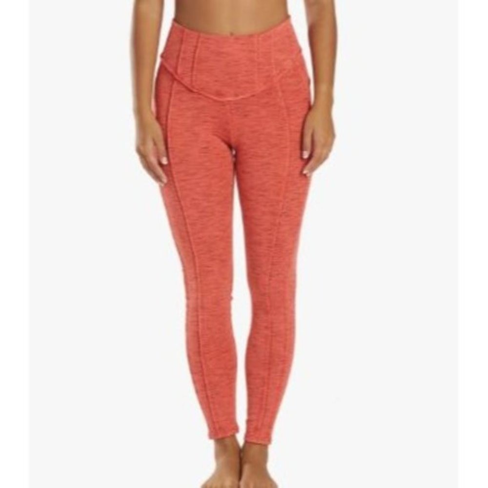 FP Movement Free People Heart Space Dye High Rise Leggings Red Black Medium L1